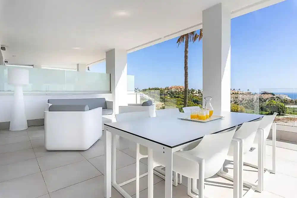 Open-plan living and dining area