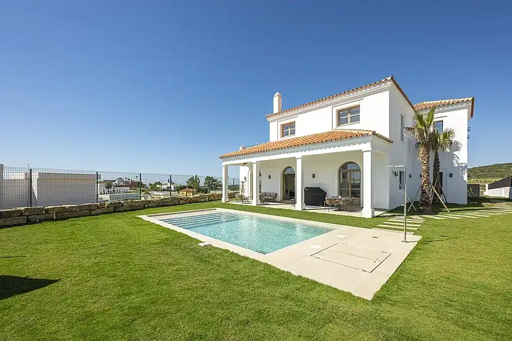 Villa and pool from the garden